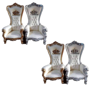 Luxury Design Throne Chair For Hotel Event Golden Steel Decorative Weddings Bride and Groom Throne Love Chair For Sale