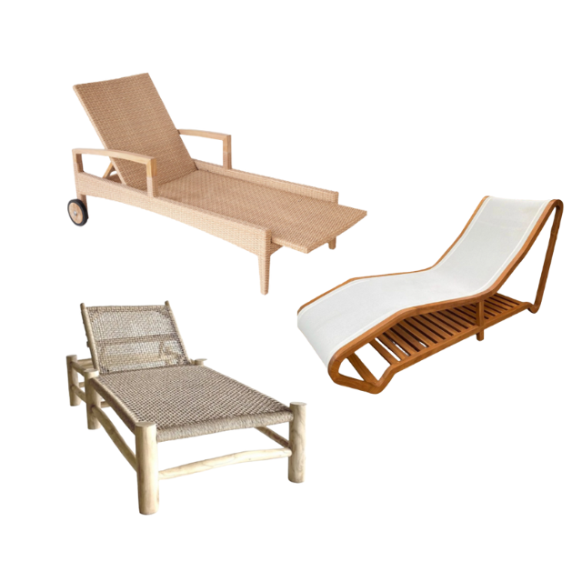 Hight Quality  Wooden Furniture Sun Lounger Garden Pool Sun Lounger Outdoor Furniture Wholesale Price