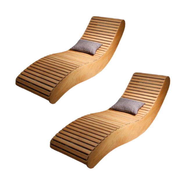 Outdoor and Garden Furniture Solid Teak Wood Sun Lounger Wooden Sunbed Modern Design Direct Factory