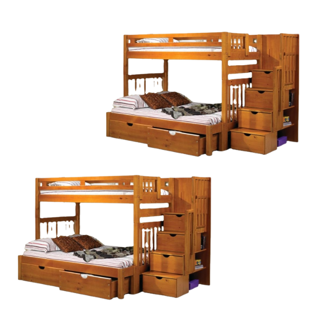 Eco-Friendly Wooden Bunk Bed With Storage and Staircase Costumiz Product and Design Wooden Bunk Bed For Kids Furniture