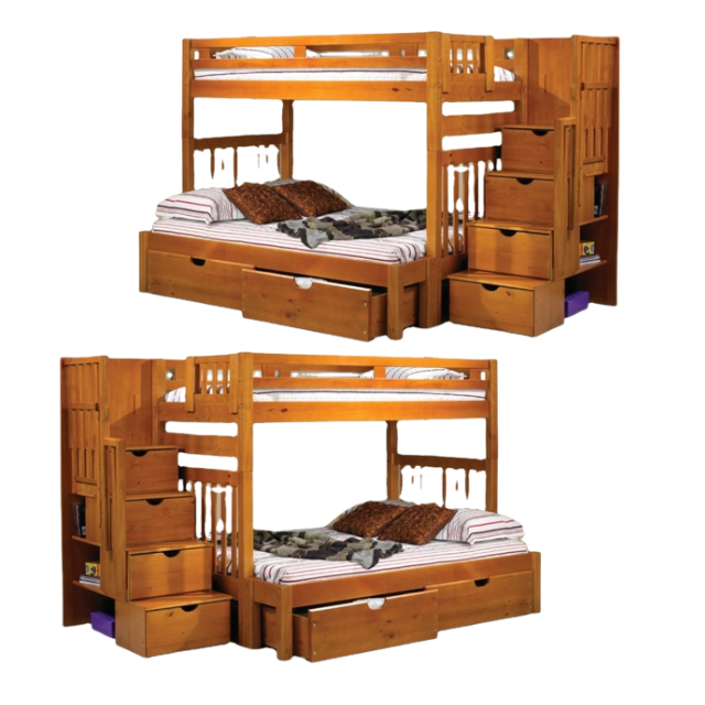 Eco-Friendly Wooden Bunk Bed With Storage and Staircase Costumiz Product and Design Wooden Bunk Bed For Kids Furniture