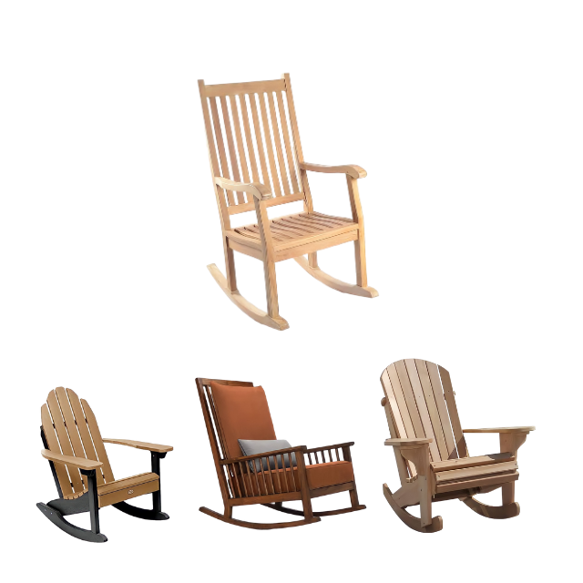 Outdoor Rocking Swing Chair Wooden Material High Quality Furniture Made In Indonesia Jepara