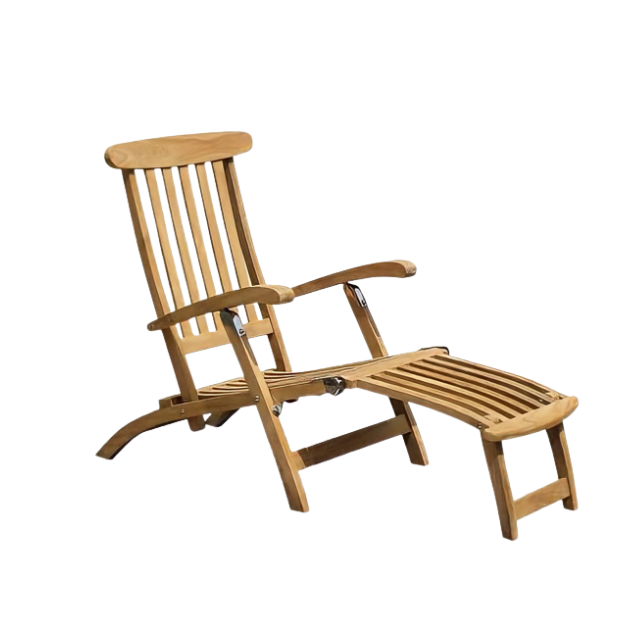 Teak Solid Wood Folding Chair Sun Bed For Outdoor Garden and Beach Natural Sun Loungers High Quality Product