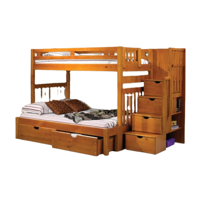 Eco-Friendly Wooden Bunk Bed With Storage and Staircase Costumiz Product and Design Wooden Bunk Bed For Kids Furniture