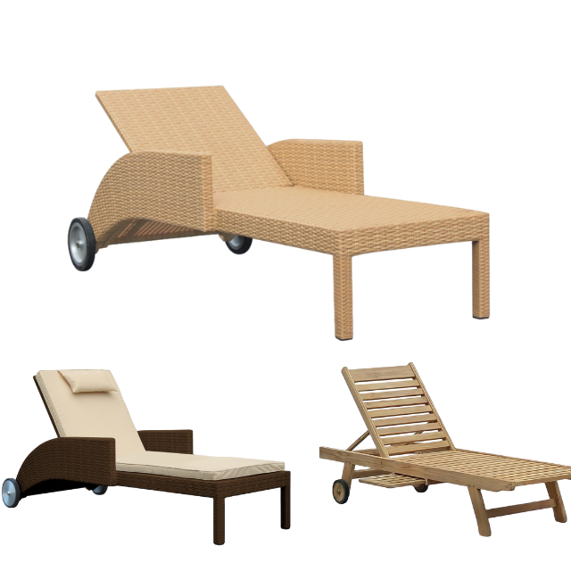 Rattan Sun Lounger for Pool side daybed luxury commercial furniture