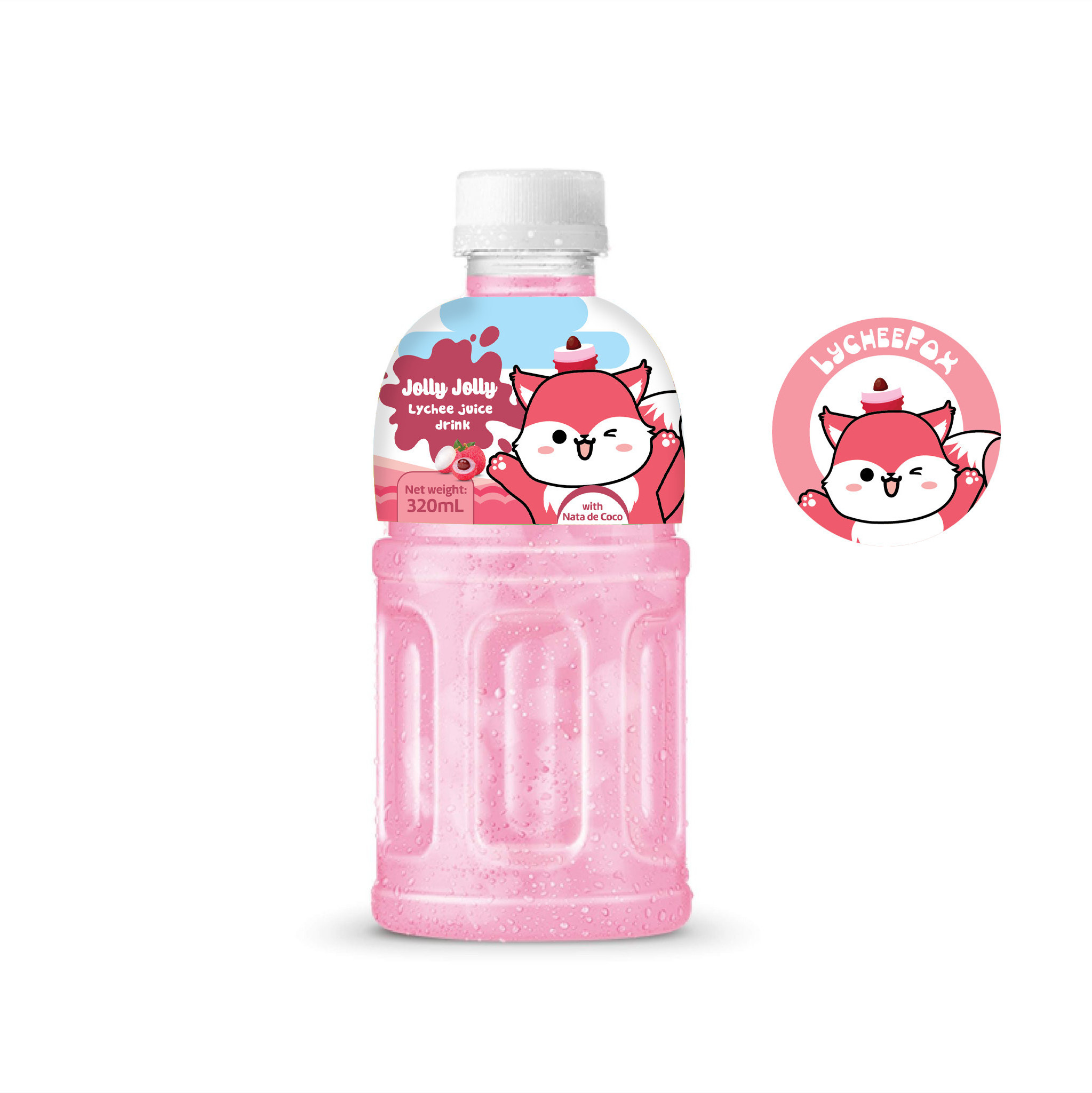 Jolly Jolly Nata De Coco in 320ml PET bottle from Vietnam with many flavors - Free Design - Free Sample - Cheap price