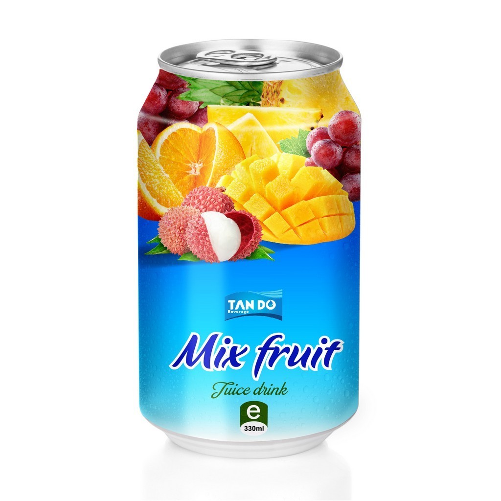 Private Label High Quality Pure Tropical Fruit Juice Drink with many flavor in 330ml Canned from Vietnam - Low MOQ - Free Design