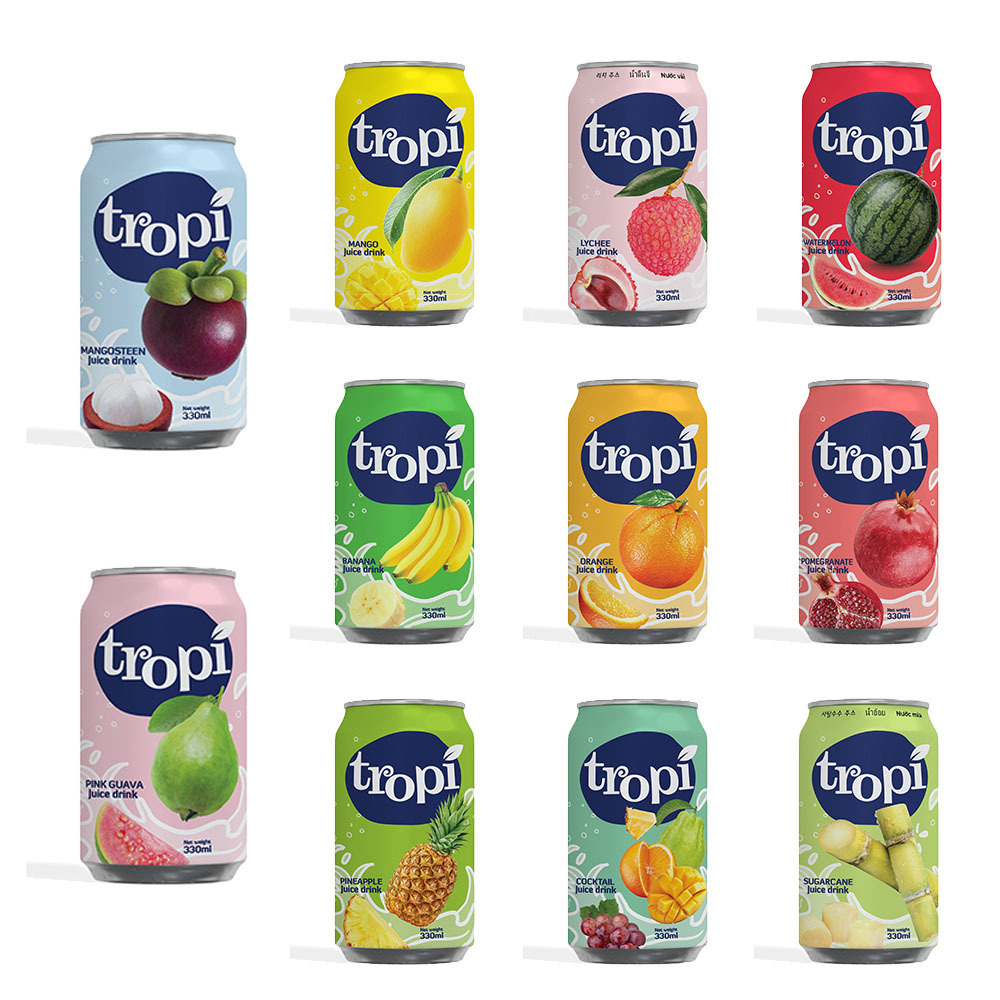 Vietnam Natural Tropical Fruit Juice Drink 330ml Canned - Free Supporting Marketing - NFC - Private label Accepted