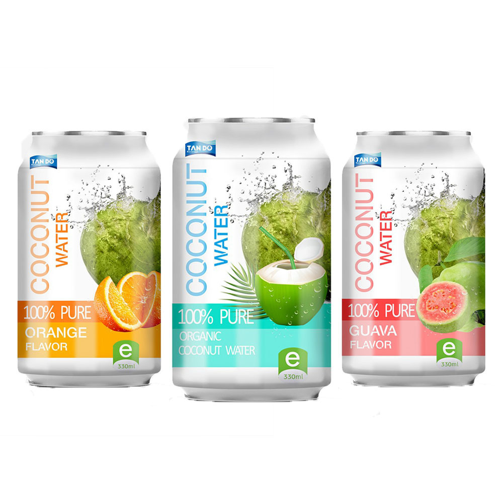 100% Pure Coconut Water in 330ml Canned Factory from Vietnam - Free Design - Free Sample