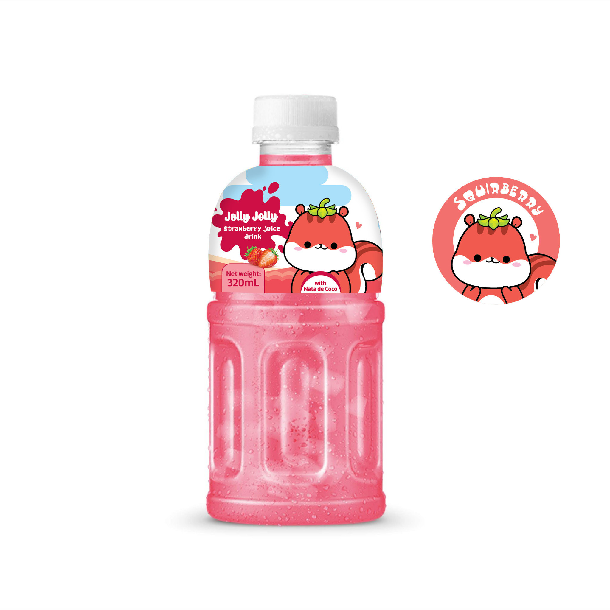 Jolly Jolly Nata De Coco in 320ml PET bottle from Vietnam with many flavors - Free Design - Free Sample - Cheap price