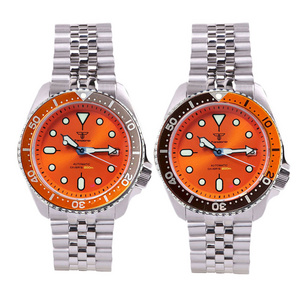 Tandorio Men Watches 41mm Diver Retro Luxury Sapphire NH35 Automatic Mechanical Vintage Watch 20Bar Luminous Orange SKX 120Click