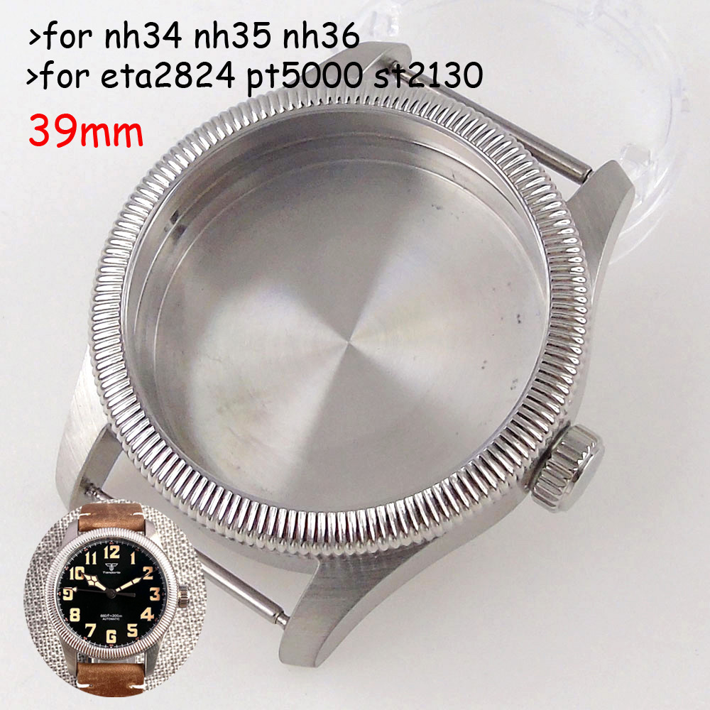 Waterproof 20bar 39mm 316L Steel Watch Case for NH34 NH35 NH36 NH38 NH70 NH72 ETA2824 PT5000 ST2130 Movt Sapphire Vintage