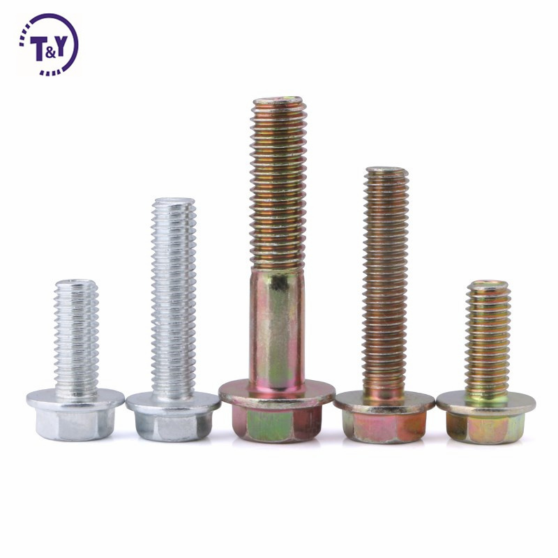 Grade 10.8 10.9 astm a307 anodised full thread flanged hex head screw bolt