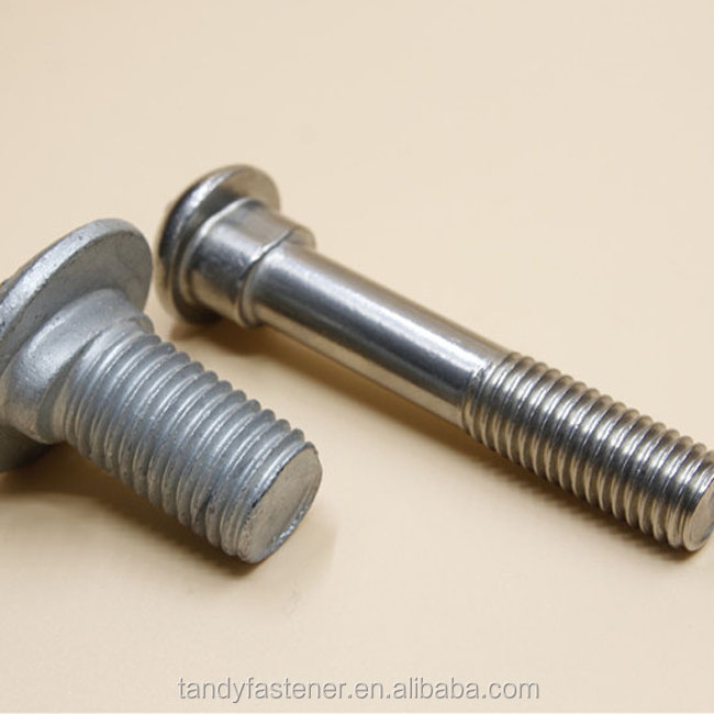 High Strength Galvanized custom security bolt Round umbrella Head Railway Screws elliptic neck track shoe bolt