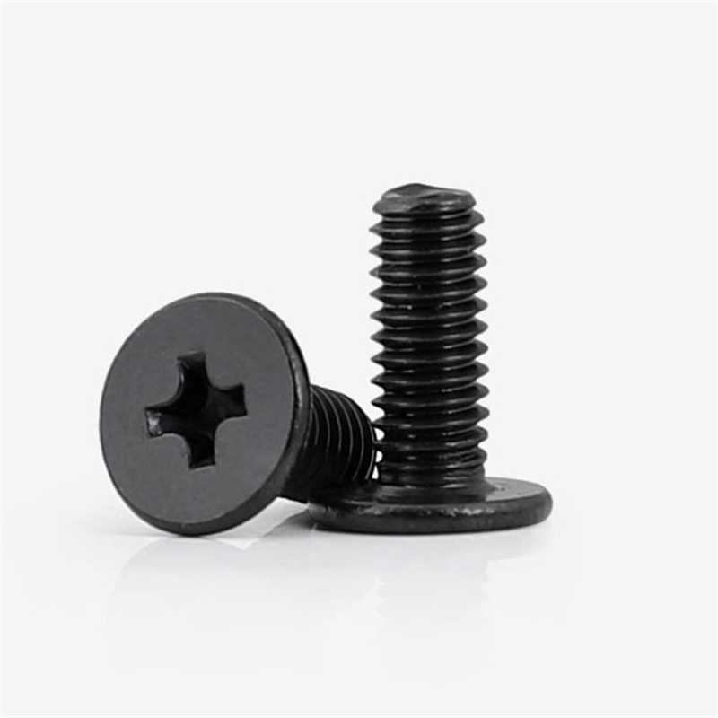 SS 316 stainless steel 6-32 metric locking screw black round flat head machine screws