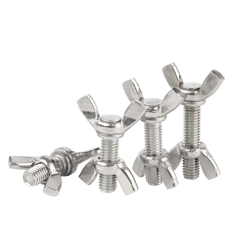 Din 315 din 316 stainless steel s.s 304 butterfly screw bolt and handle wing nut for drum