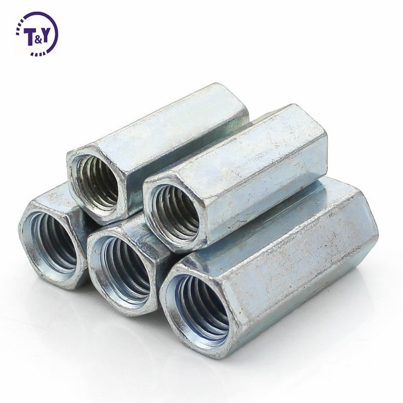 Din 936 aluminum galvanized left hand thread hex connector nut anchor bolt coupling nut