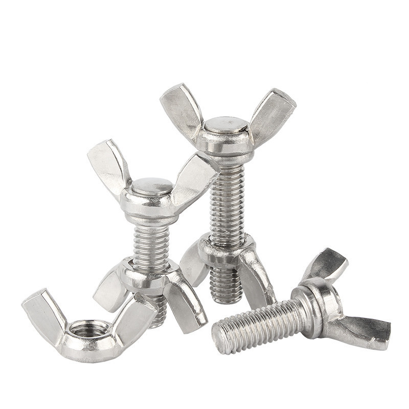 Din 315 din 316 stainless steel s.s 304 butterfly screw bolt and handle wing nut for drum