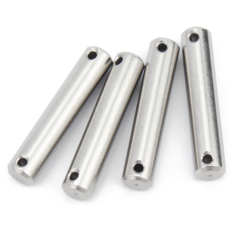 Custom special  Stainless Steel 304 DIN 1444 round head hole Pin shaft no thread cylindrical bolt with Pin Hole