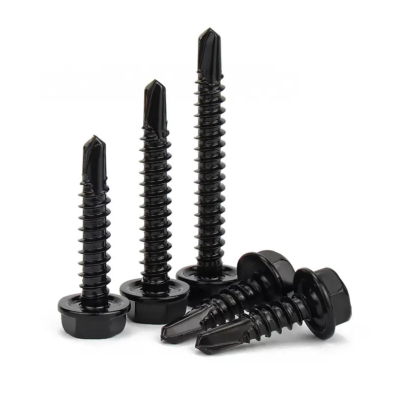 Black phosphated Galvanized washer head patta drywall 316 self drilling screw hex head roofing screw