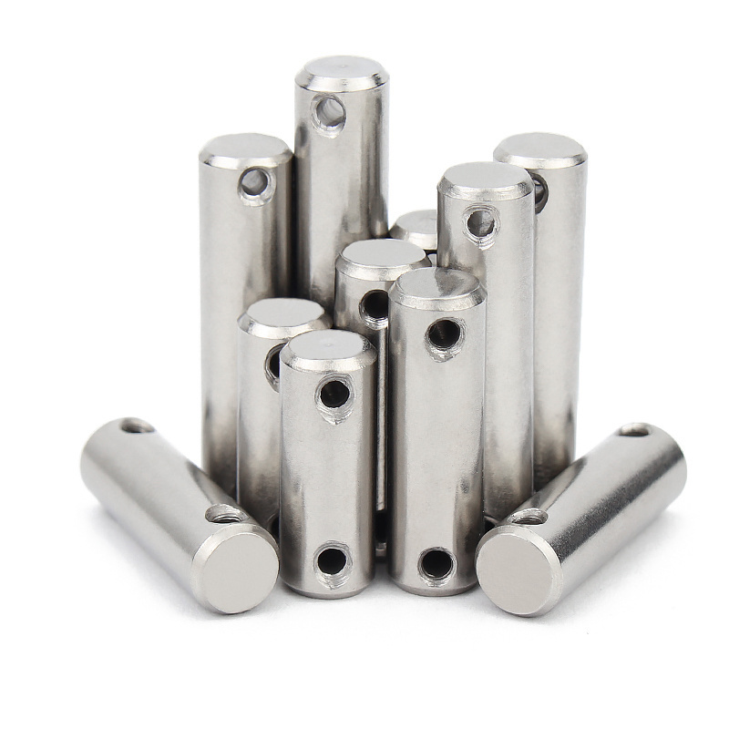 Custom special  Stainless Steel 304 DIN 1444 round head hole Pin shaft no thread cylindrical bolt with Pin Hole