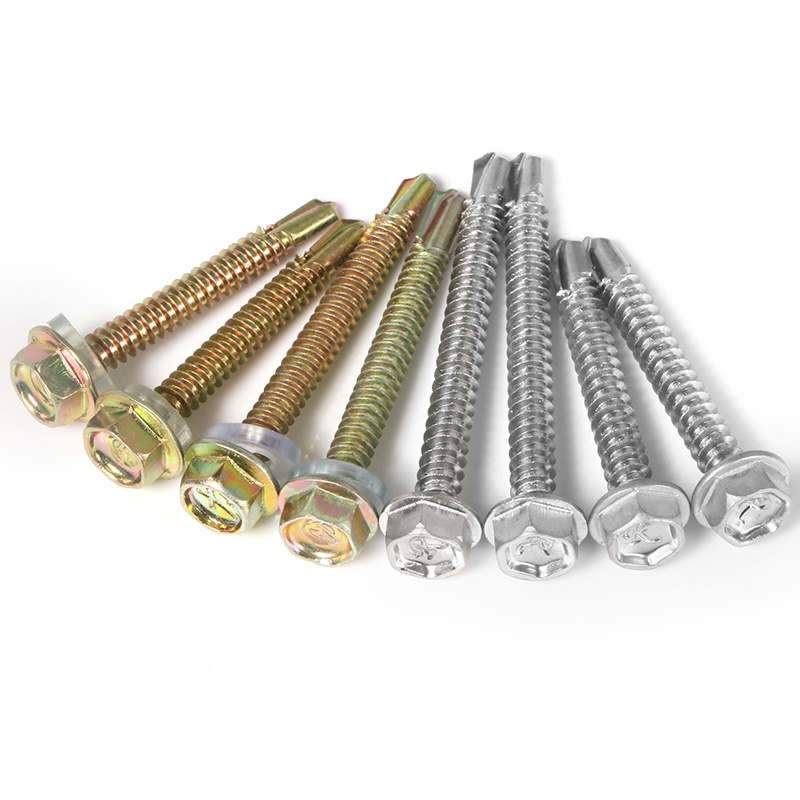 Colorful Hex flange truss head washer head drywall self screw drilling screw with tip