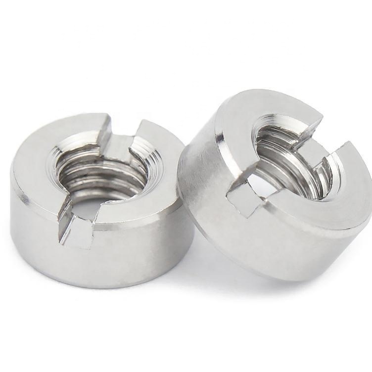 Customized stainless steel 304 din 546 Anti Theft Bearing Lock Nut groove slotted round coupling nut