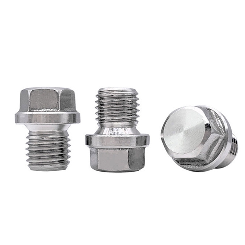 Stainless steel Male Threaded screw hex head tapered screw Oil Drain Plug screw plug with collar and hexagon socket