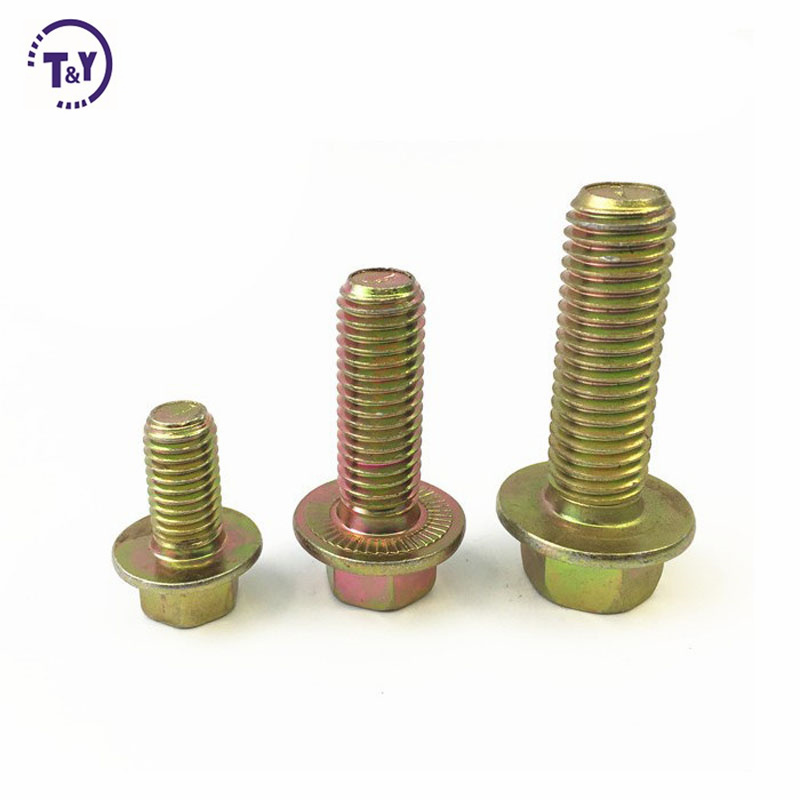 Grade 10.8 10.9 astm a307 anodised full thread flanged hex head screw bolt