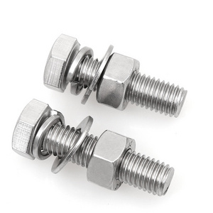 A2 70 stainless steel full thread hex head bolts with nut and washer