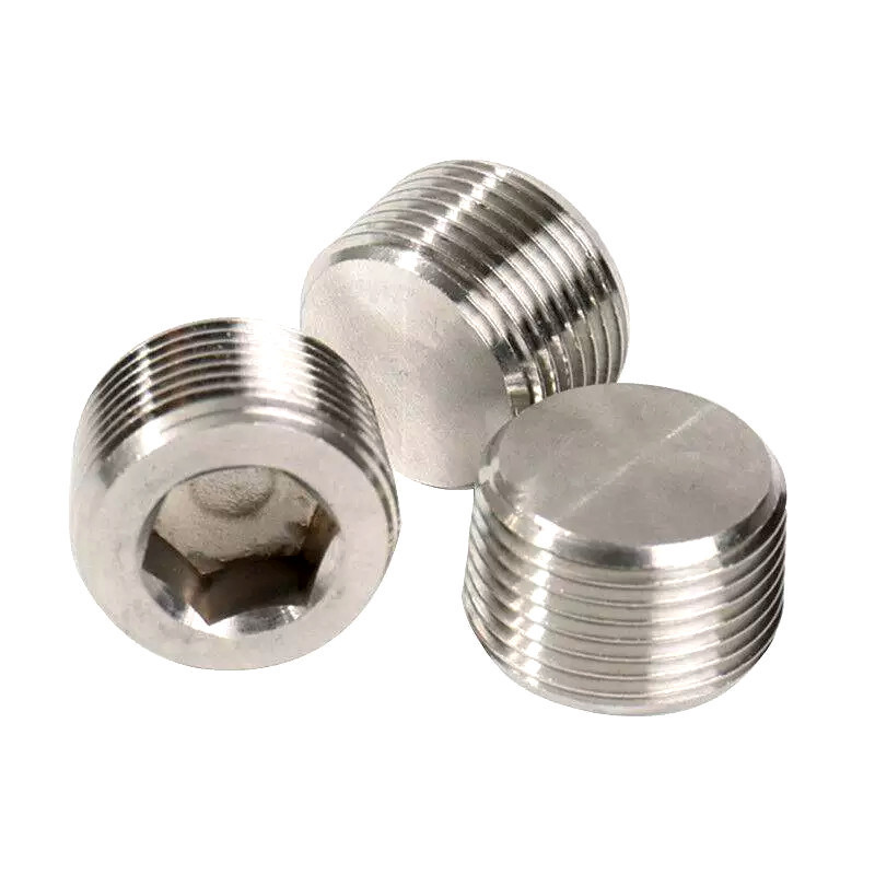 Stainless steel Male Threaded screw hex head tapered screw Oil Drain Plug screw plug with collar and hexagon socket