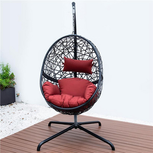 Premium Outdoor Hanging Rattan Egg Chair Leisure Wicker Patio Swing Chair