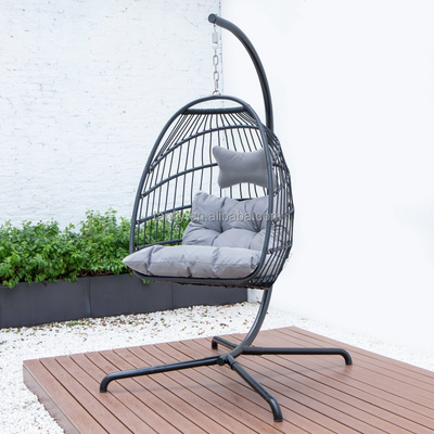 Patio Swing Chair Modern Rattan Wicker Egg Chair Outdoor Indoor Hanging Swing Chair With Stand