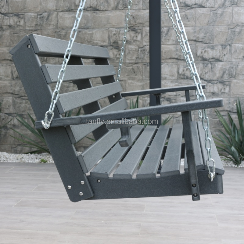 Hanging Swing Garden Porch Patio PE Plastic Swing Outdoor Furniture Modern Leisure Swing Chair HDPE