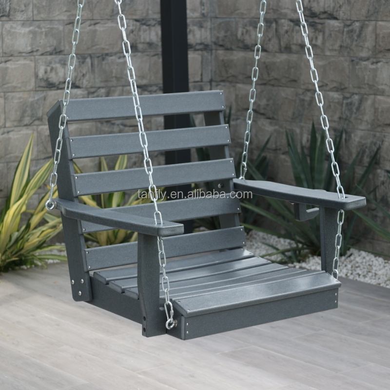 Outdoor Patio Porch Swing with Chain HDPE Bench Hammock Hanging Swing Chair HDPE