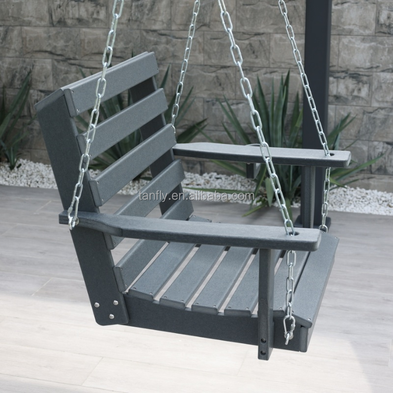 Patio Bench Hammock Hanging Swing Chair HDPE Porch Swing with Chain HDPE