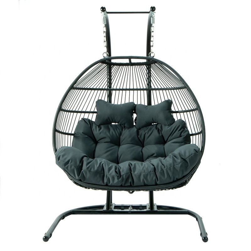 Hot sell outdoor balcony patio rattan hanging egg chair hammock swing chair with stand