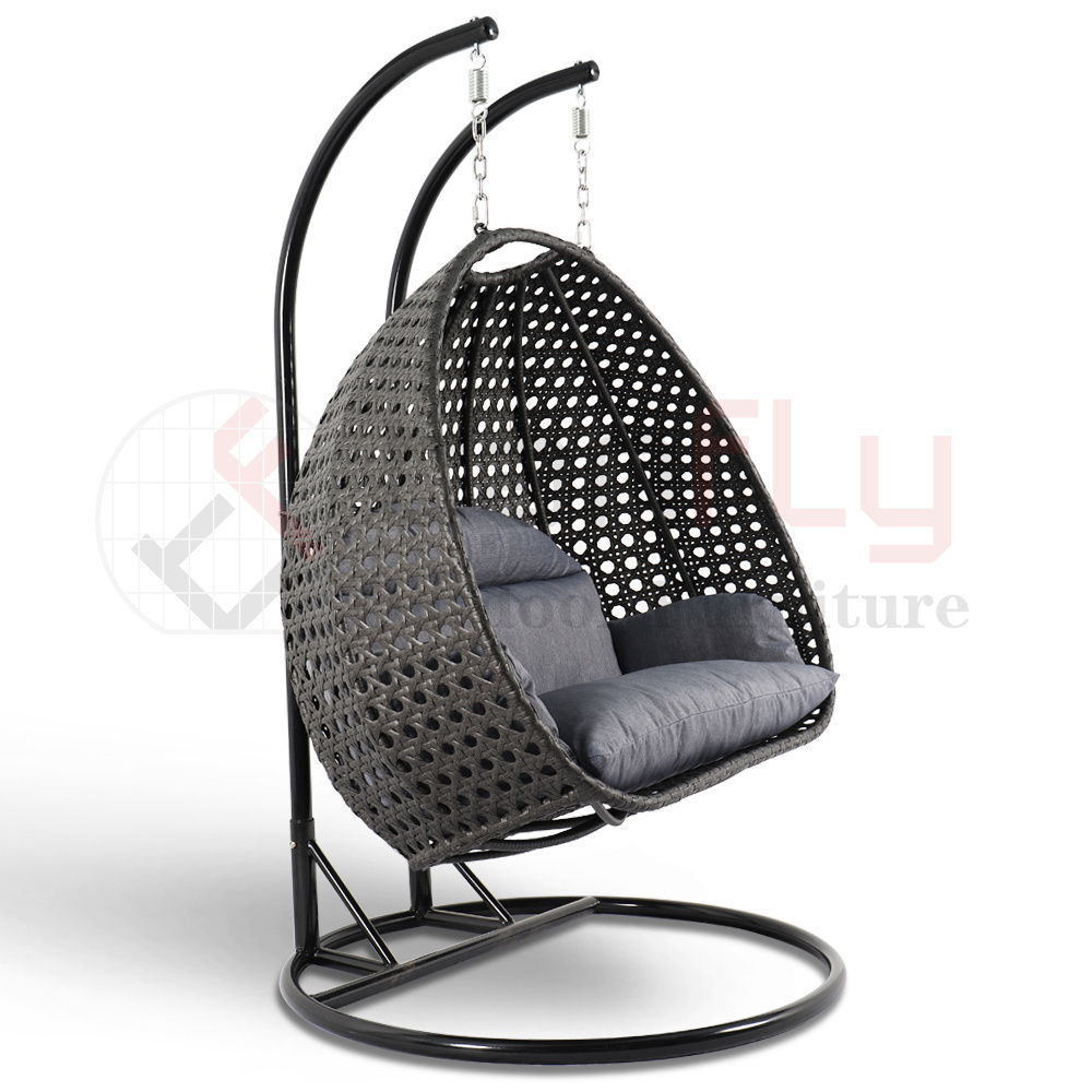 Heavy duty double seater patio hanging swing chair