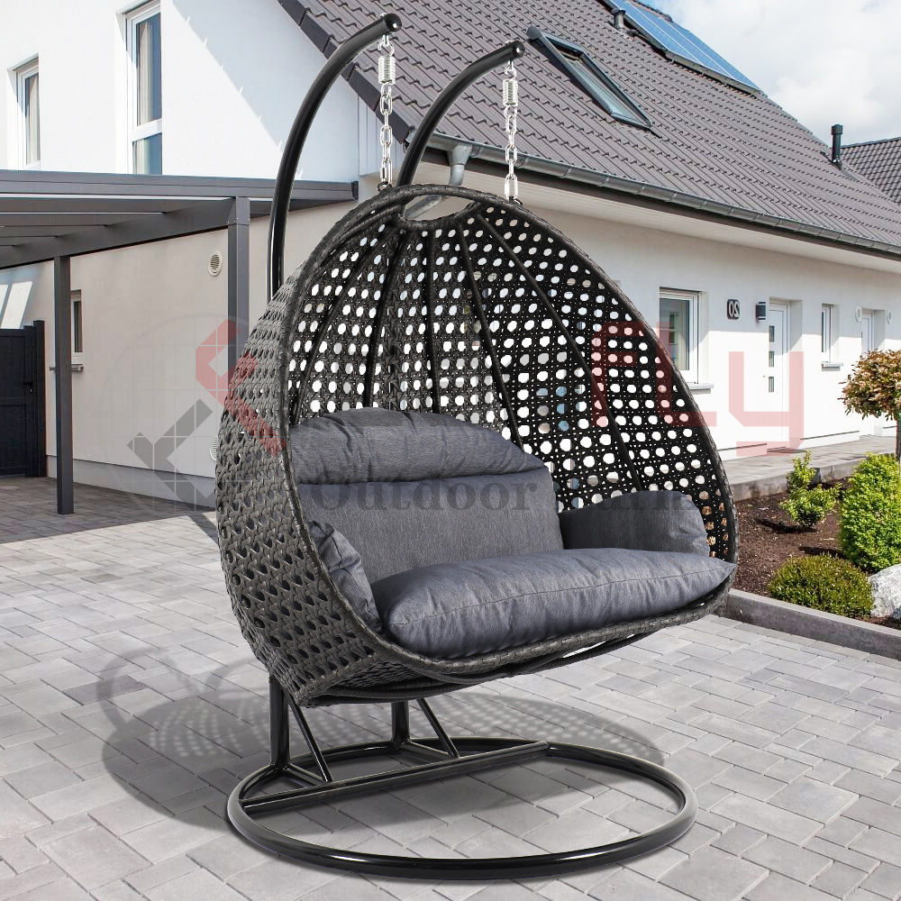 Outdoor Furniture China Rattan Double Home Garden For Adult Patio Swing Chair Inside