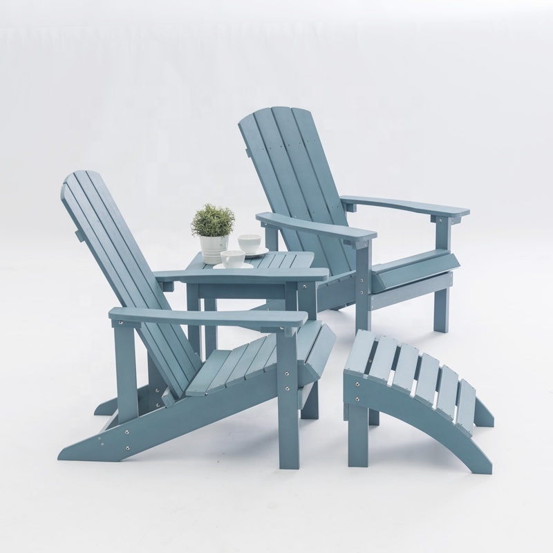 High Quality Waterproof Outdoor Garden Plastic Adirondack Chair Kits Folding Lounge Furniture