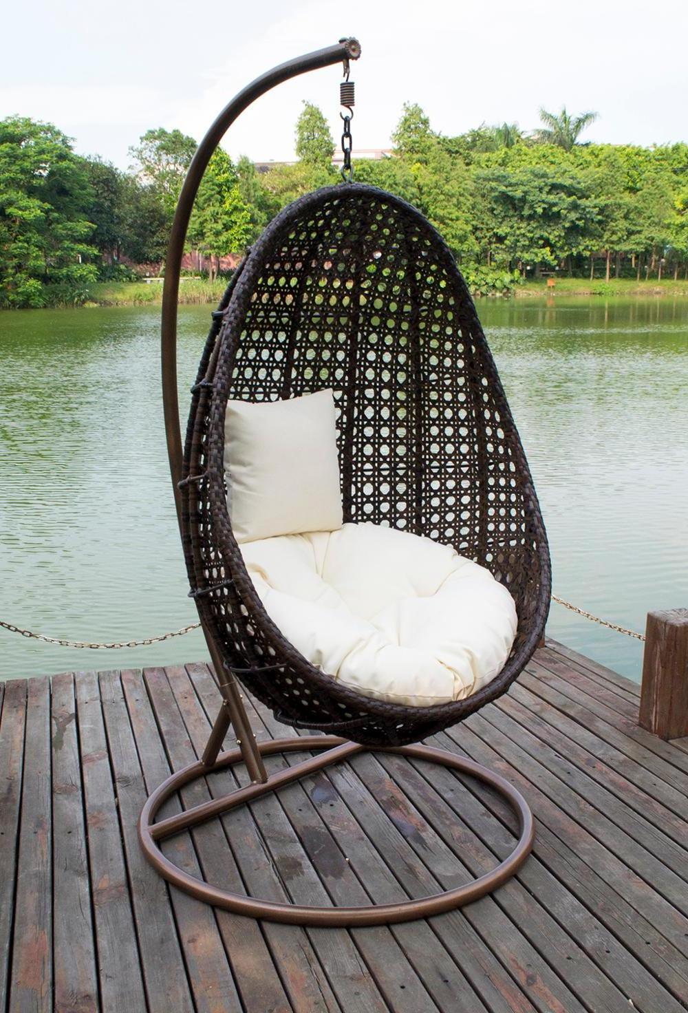 Outdoor indoor furniture elegant rattan wicker leisure swing basket chair