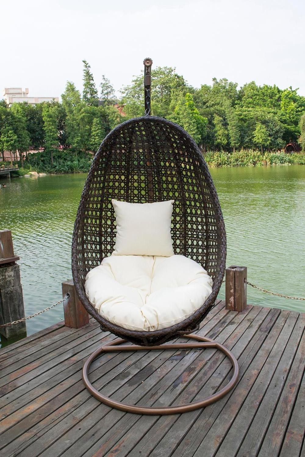 Outdoor indoor furniture elegant rattan wicker leisure swing basket chair