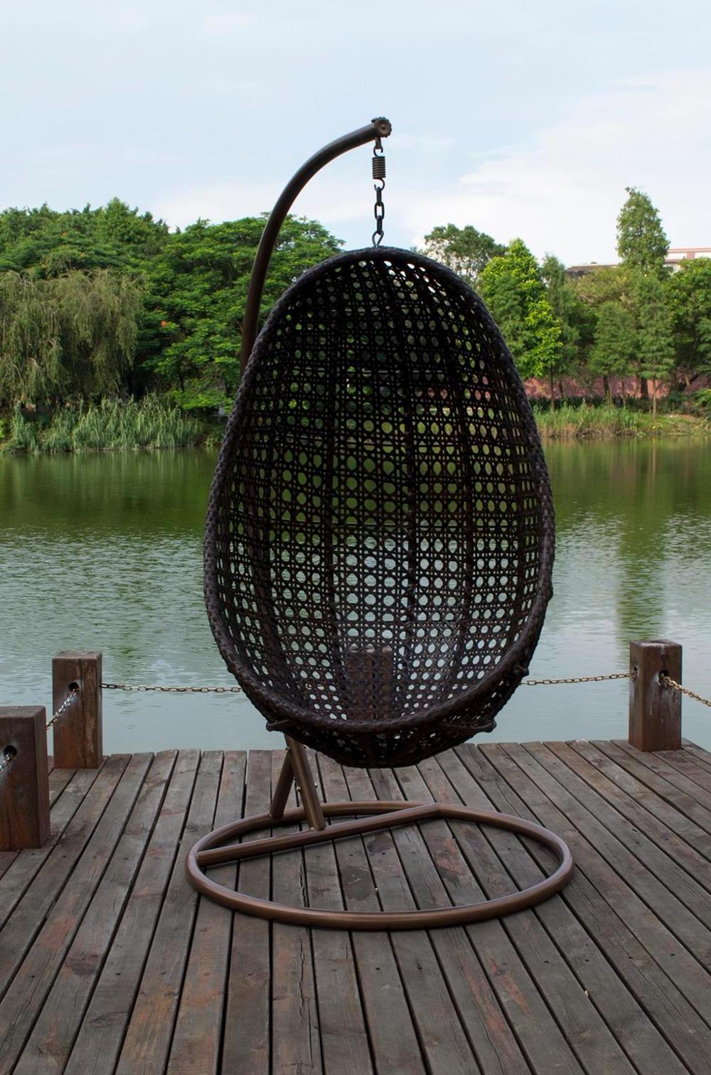 Outdoor indoor furniture elegant rattan wicker leisure swing basket chair