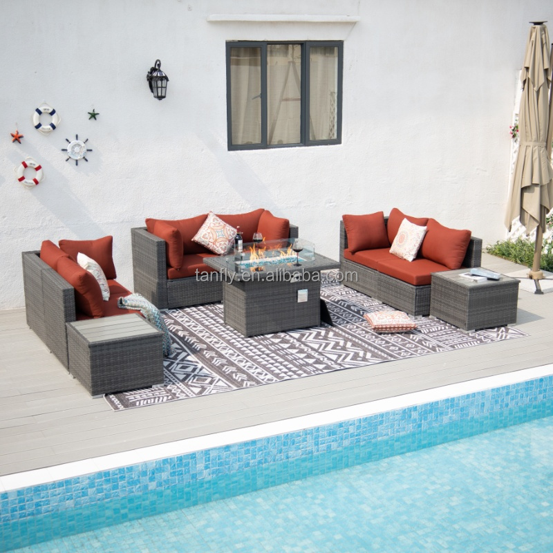 Garden Patio Rattan Wicker Furniture Sofas Outdoor L Shape Sofa Set