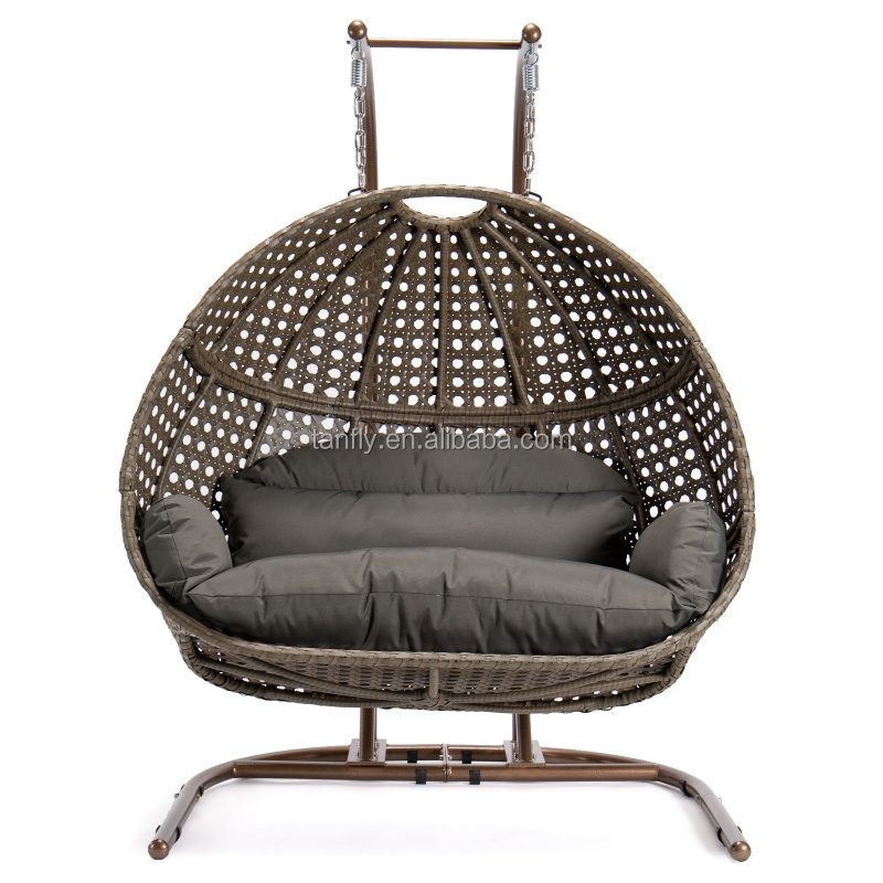 Rattan Hanging Patio Swing two seaters  Chair Garden Swing Double Swing Chair