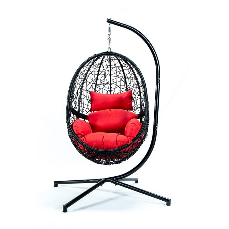 Outdoor Iron Steel Frame Powder Coated Swing Chair Hanging Chair with Stand