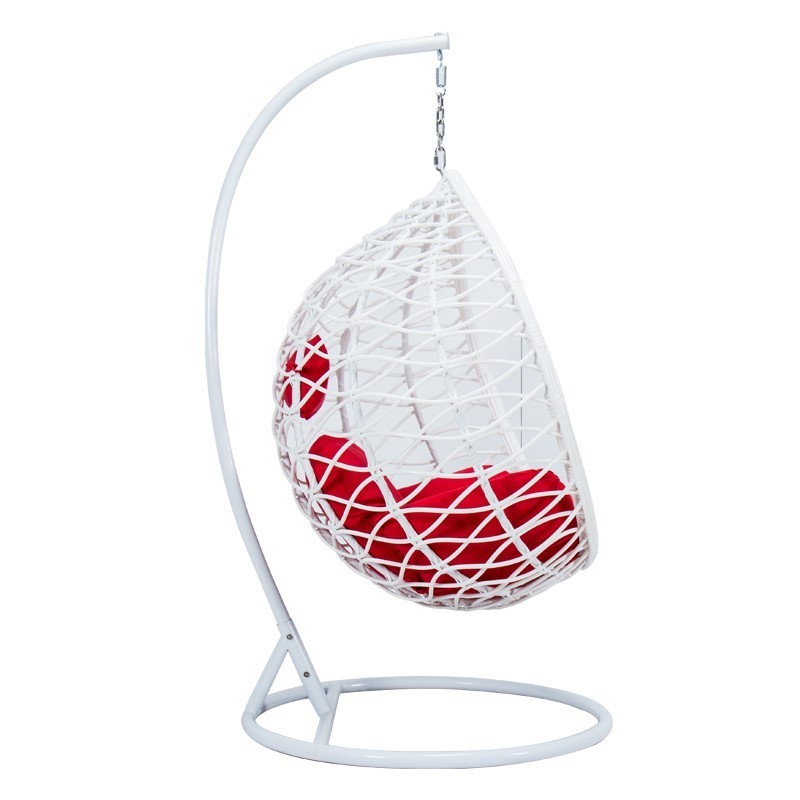 Rattan Hanging Patio Chairs Balcony Swing Hanging Egg Shaped wicker Chair White