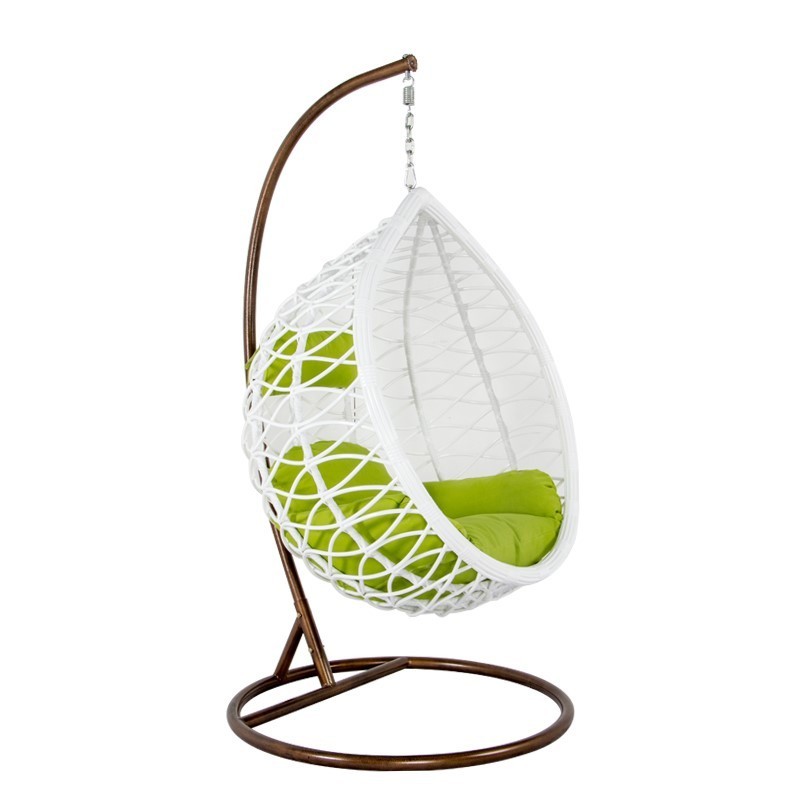 Rattan Hanging Patio Chairs Balcony Swing Hanging Egg Shaped wicker Chair White