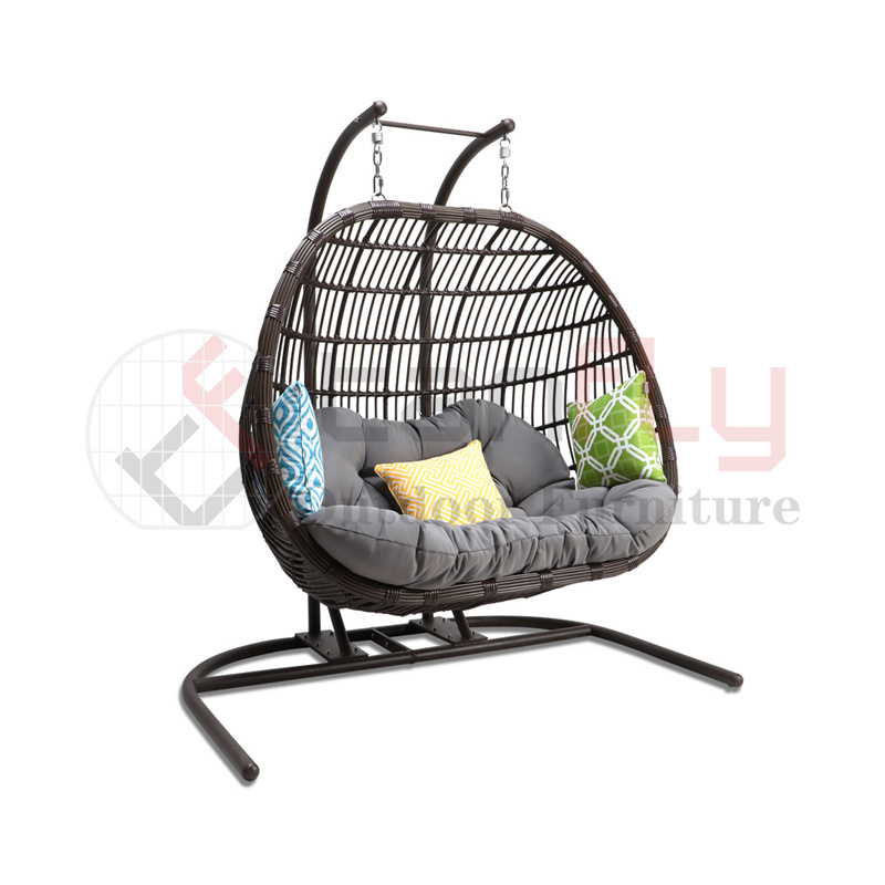 Garden Patio Furniture Set Luxury Two Seat Hanging Swing Chair Outdoor Double Egg Chair Swings