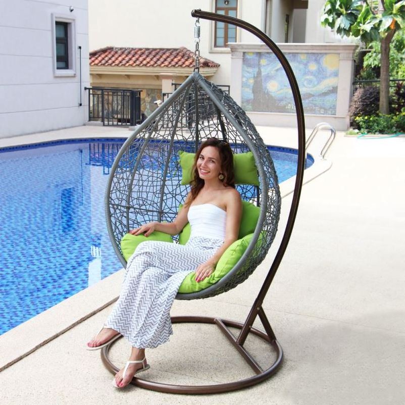 Balcony Hang From Ceiling Rattan Swing Chair For Bedroom